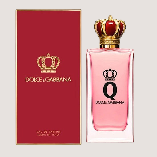 Perfume Q de Dolce & Gabbana para mujer de Oasis Perfumes Honduras Mayoreo con frasco rosa y tapón de corona dorada