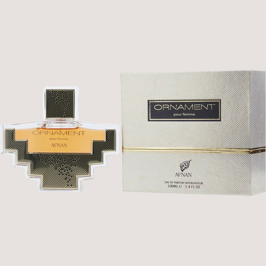 Afnan Ornament Pour Femme floral fruity perfume bottle and box by Oasis Perfumes Honduras Mayoreo