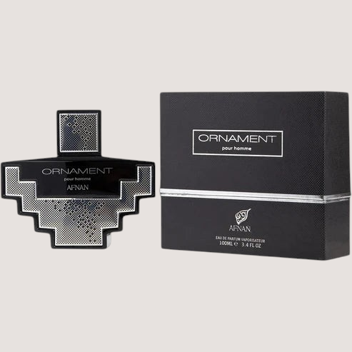 Oasis Perfumes Honduras Mayoreo Afnan Ornament Pour Homme woody aromatic fragrance bottle and black gift box