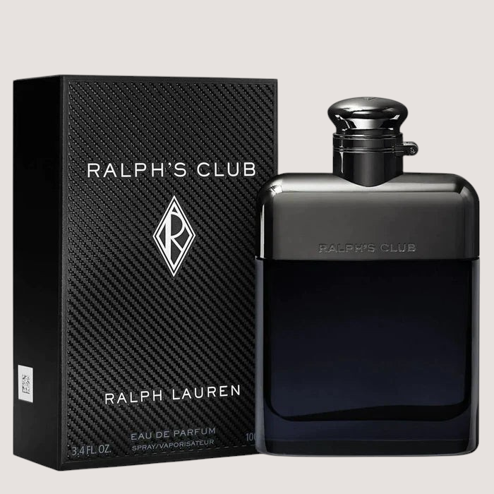 Perfume Ralph's Club de Ralph Lauren en Oasis Perfumes Honduras Mayoreo, frasco de vidrio oscuro y caja negra elegante