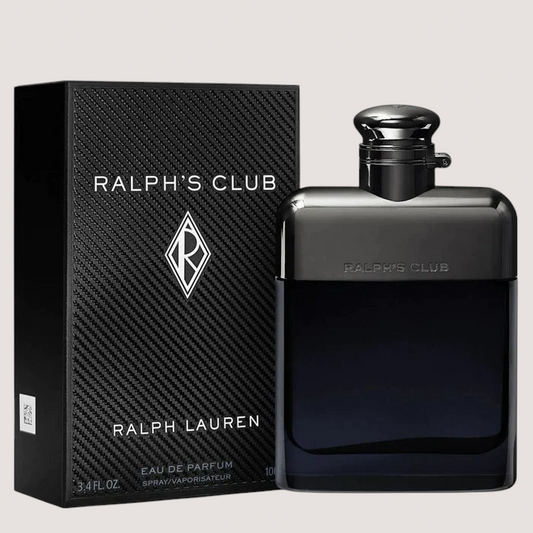 Perfume Ralph's Club de Ralph Lauren en Oasis Perfumes Honduras Mayoreo, frasco de vidrio oscuro y caja negra elegante